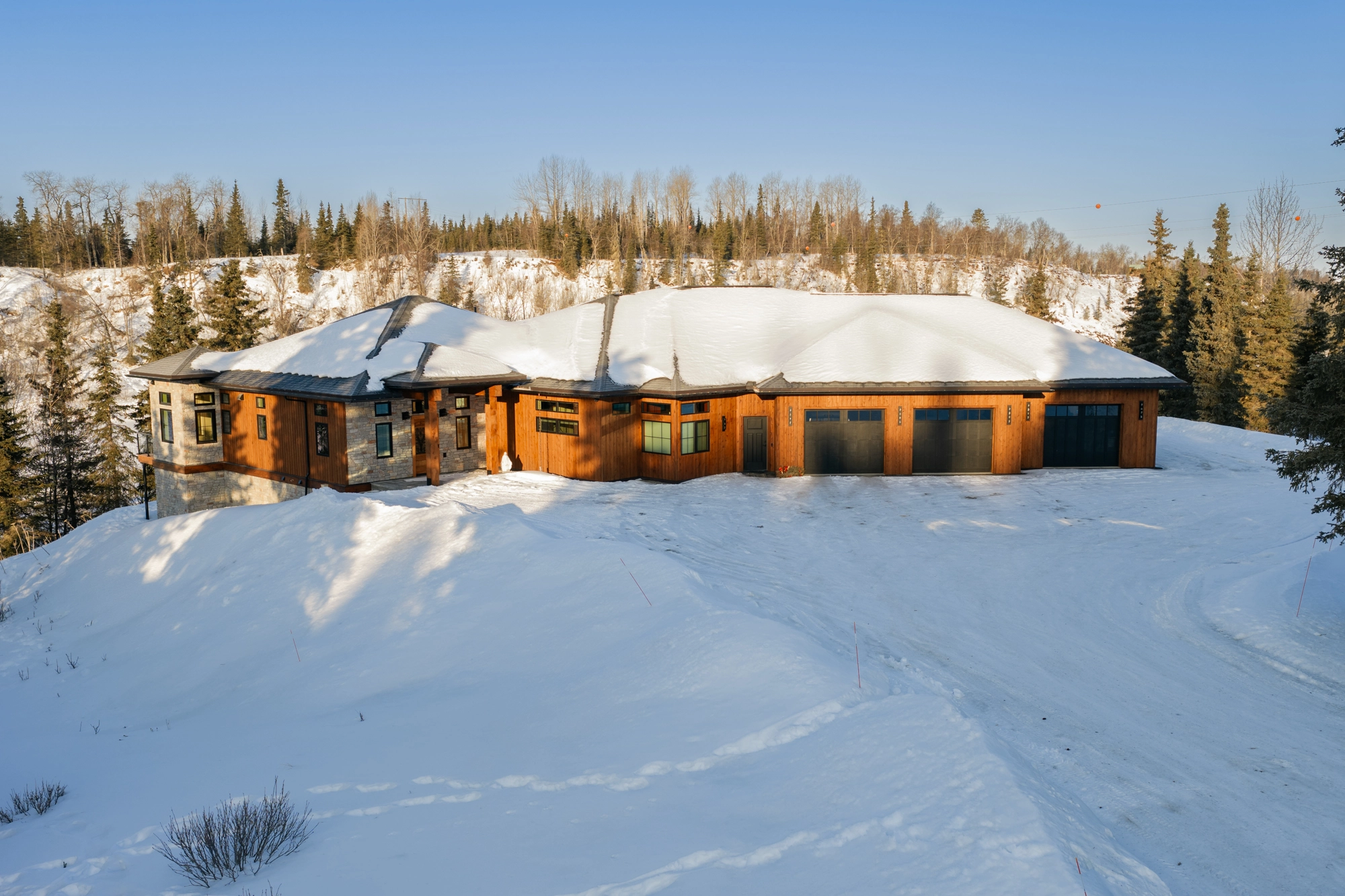 Kenai River Timber Estate — Elevated Timber Roofline & Dormer Windows