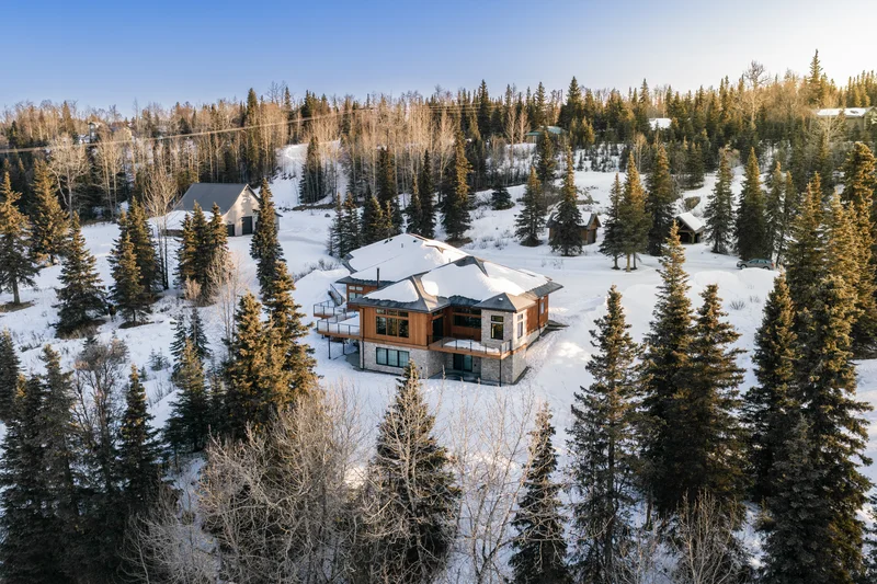 Kenai River Timber Estate — Winter Forest Aerial Landscape
