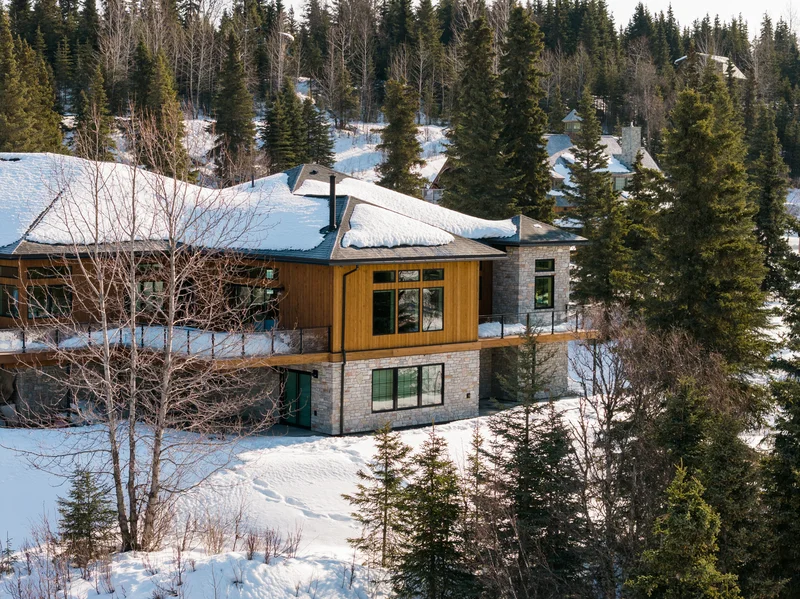 Kenai River Timber Estate — Flagship Residence Winter Aerial