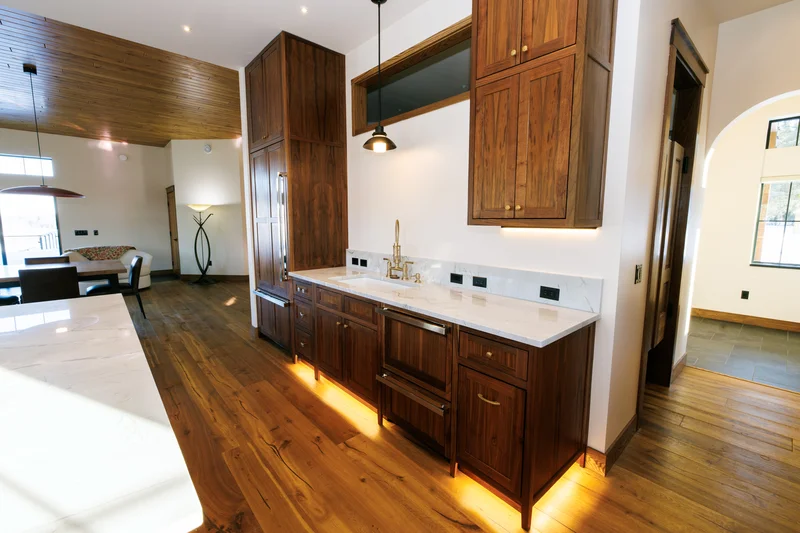 Soldotna Gourmet Kitchen — Custom Shaker Cabinetry & Solid Counters