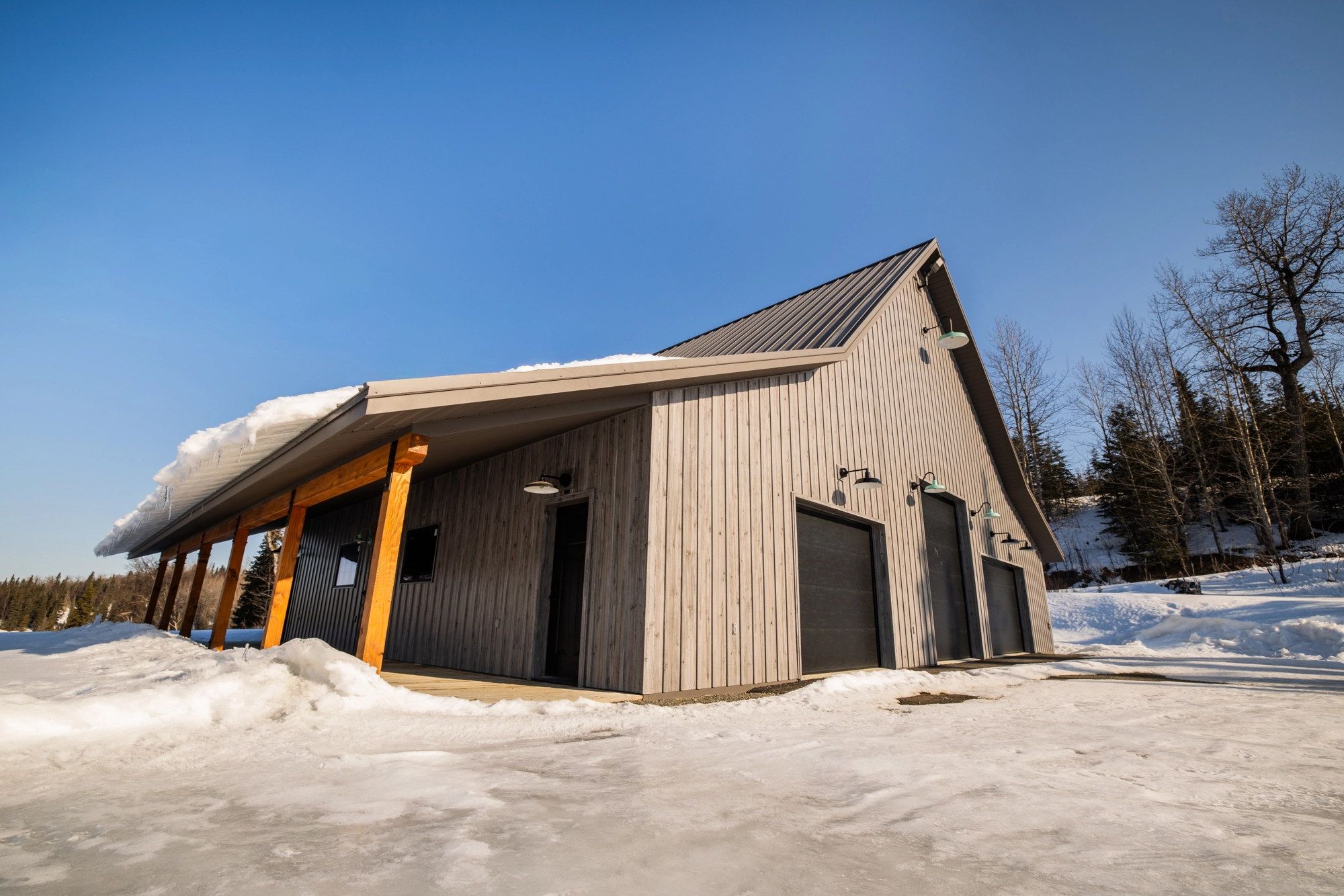 Sterling Heated Timber Workshop & Boat Storage — Wooden outbuilding doors
